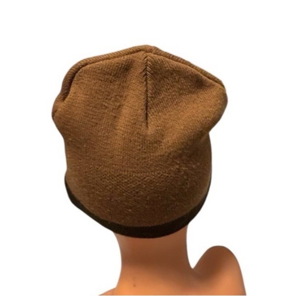 Carhartt Youth Spellout Logo Beanie Two Tone Brown OSY Fall Winter Utility - Picture 2 of 3